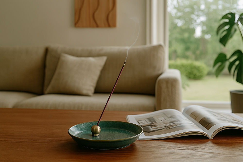 Brass Incense Holder Ball & Stand Set